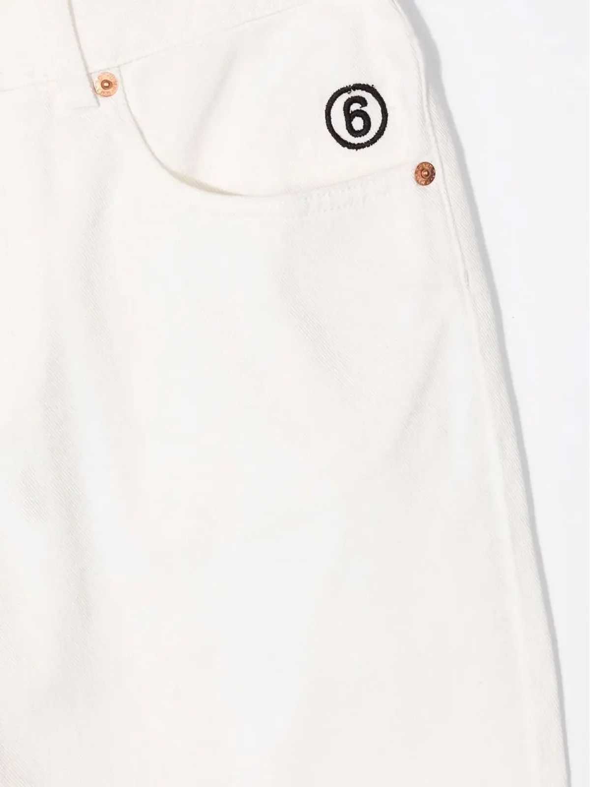 Maison Margiela TEEN 刺繍ロゴ入りデニムショーツ - 画像3
