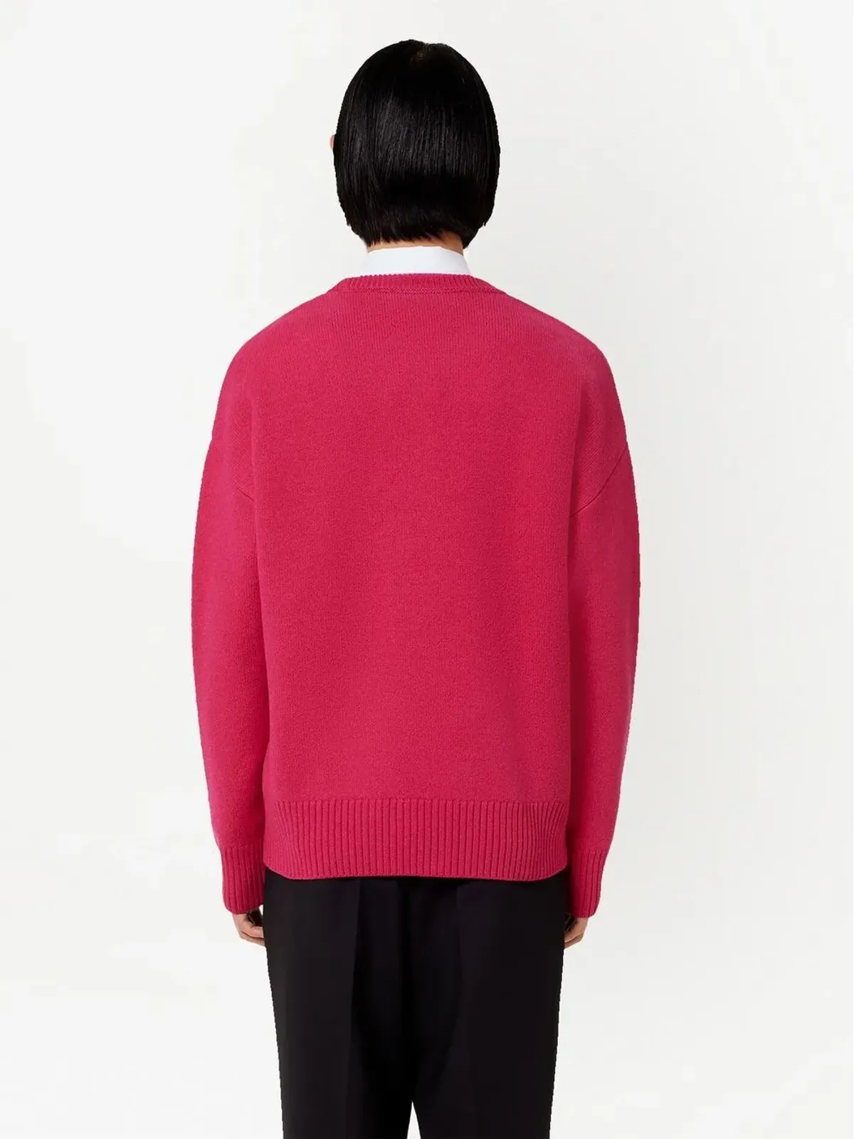 AMI Paris ウールセーター ピンク - 画像5