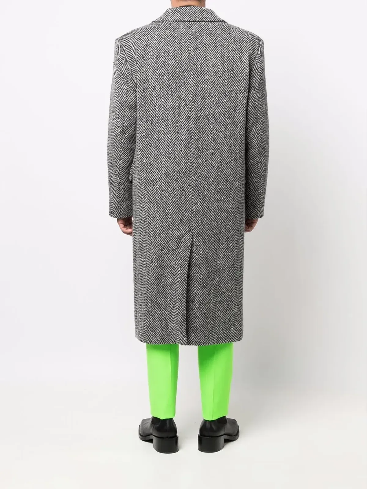 AMI Paris チェボン柄シングルブレストコート - グレー - 画像5