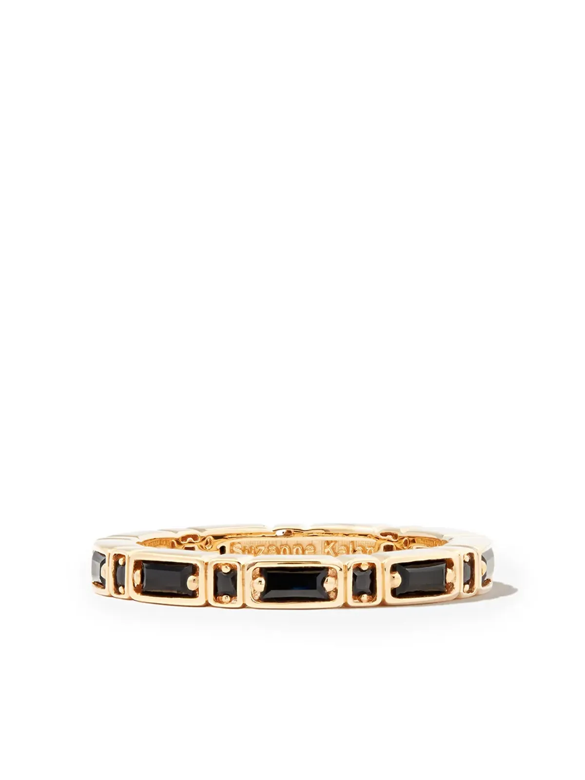 Suzanne Kalan 18K イエローゴールド インレイ 横向きサファイア エタニティ バンド リング - 画像2