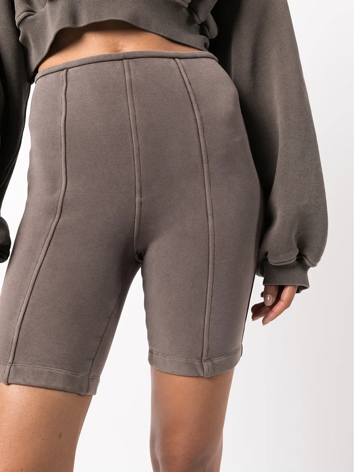 Alexander Wang ハイウェスト コットン サイクリングショーツ - ブラウン - 画像5