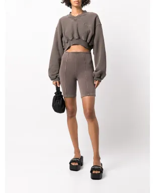 Alexander Wang ハイウェスト コットン サイクリングショーツ - ブラウン - サムネイル2