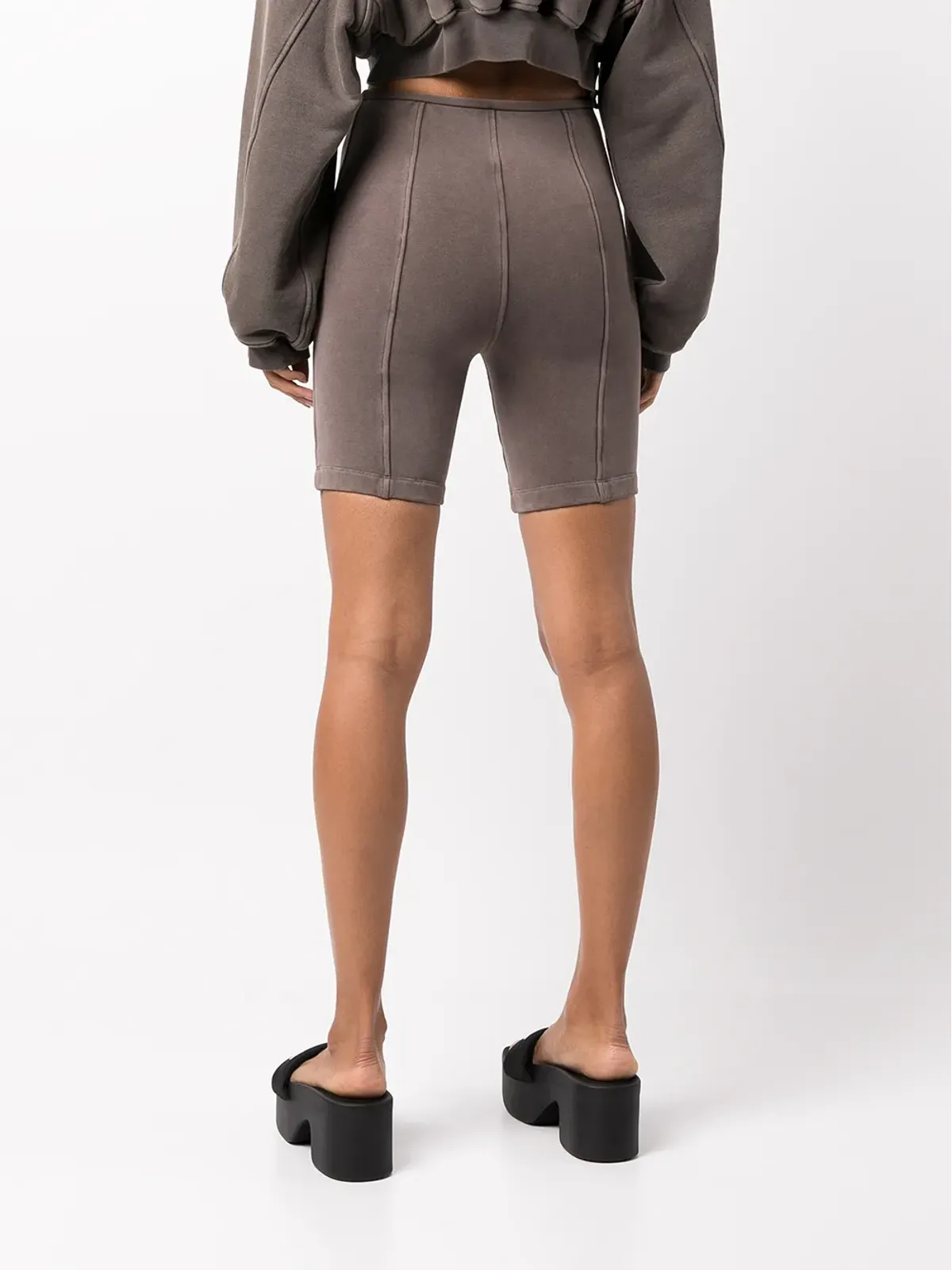 Alexander Wang ハイウェスト コットン サイクリングショーツ - ブラウン - 画像4