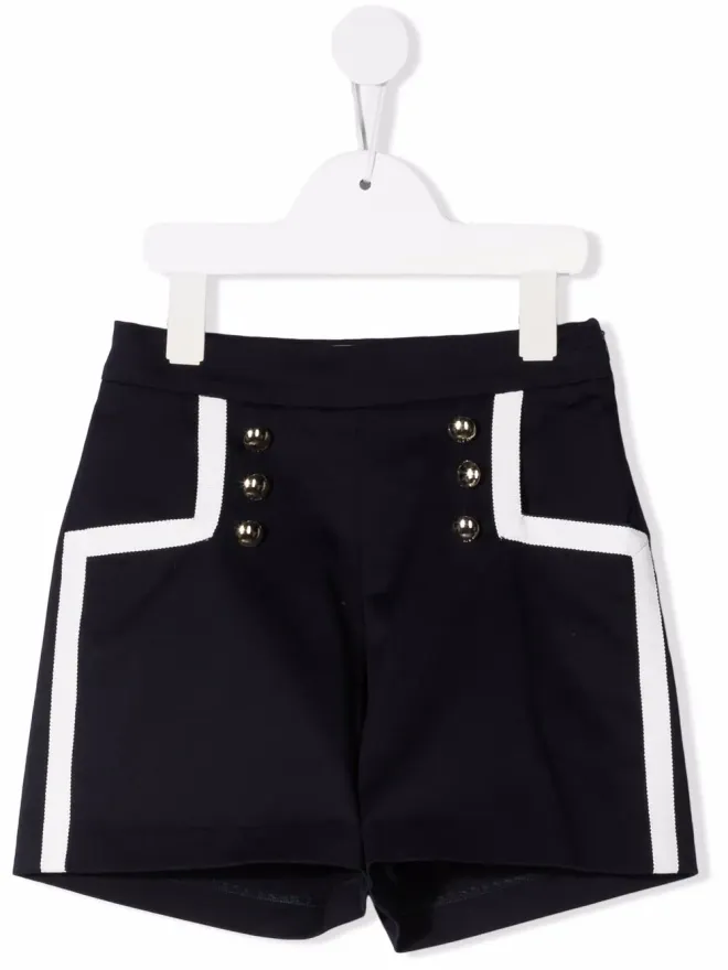 ELIE SAAB JUNIOR ELIE SAAB JUNIOR ダブルボタンストライプショーツ ブルーの商品画像
