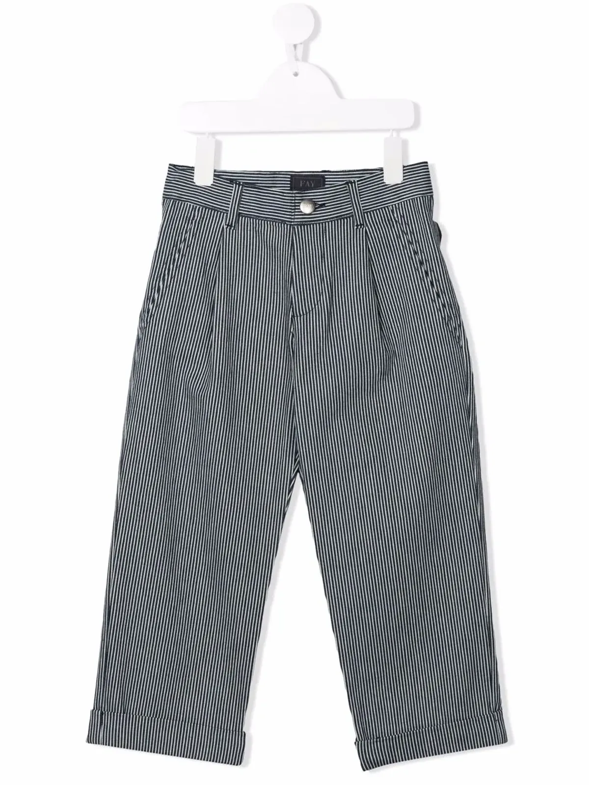 Fay Kids striped straight-leg chinos - Blue - 画像1