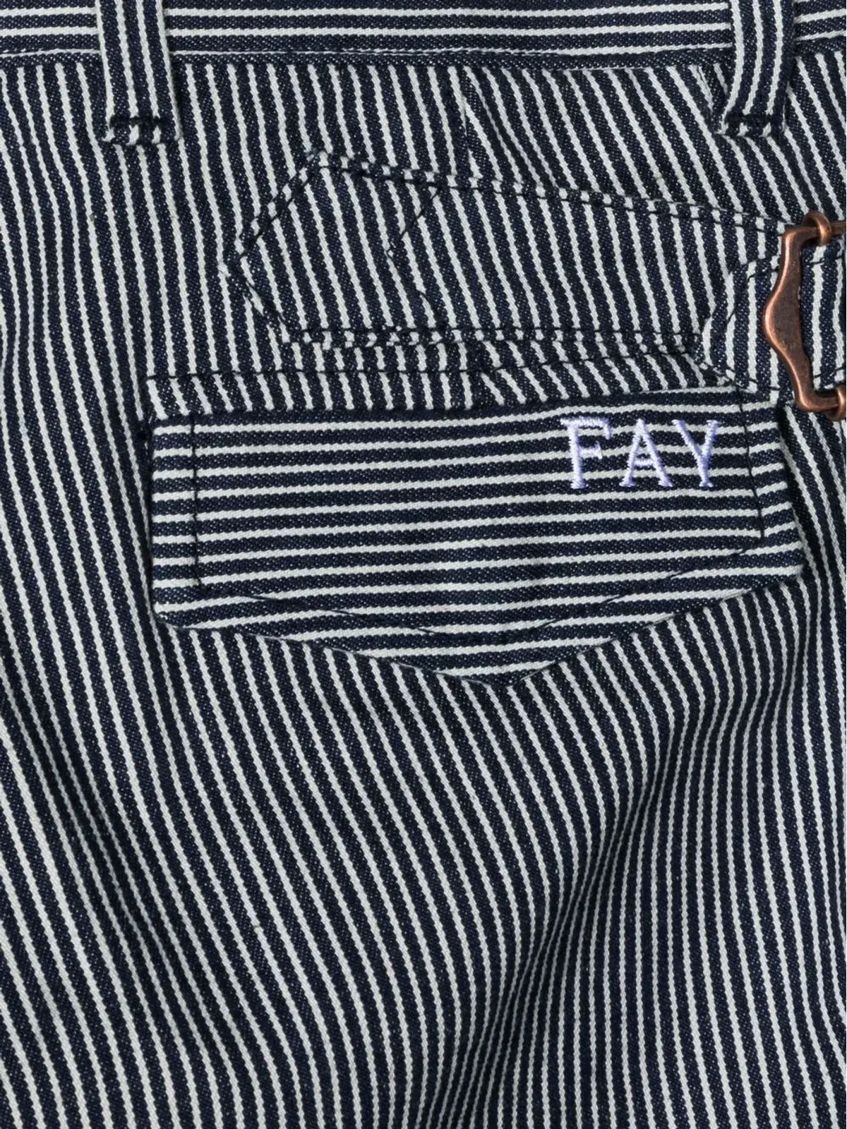 Fay Kids striped straight-leg chinos - Blue - 画像3