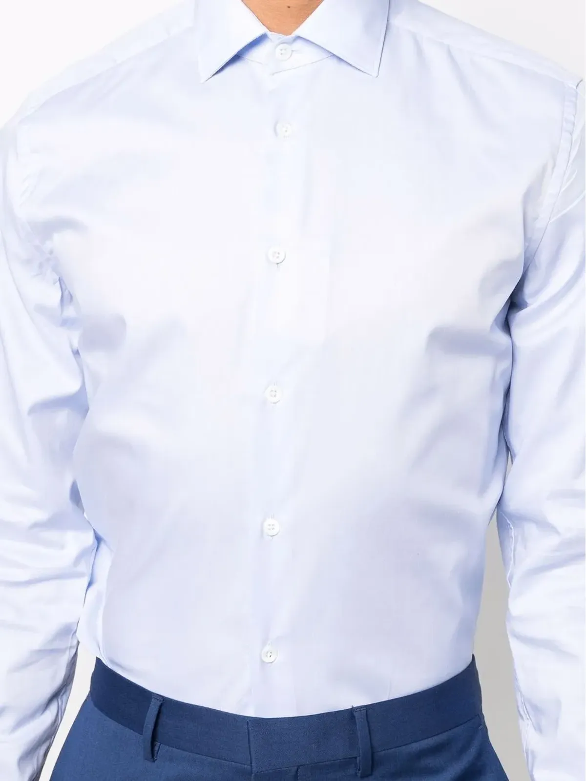 Corneliani 長袖コットンシャツ ブルー - 画像5