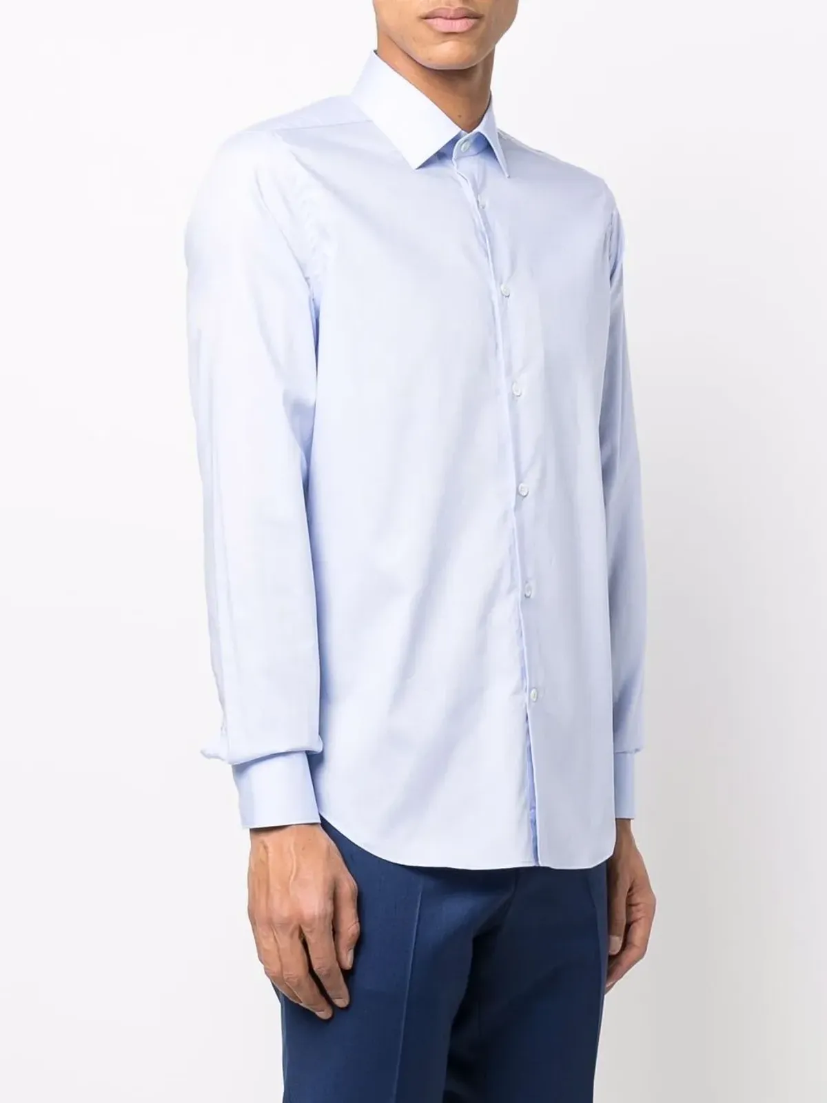 Corneliani 長袖コットンシャツ ブルー - 画像3