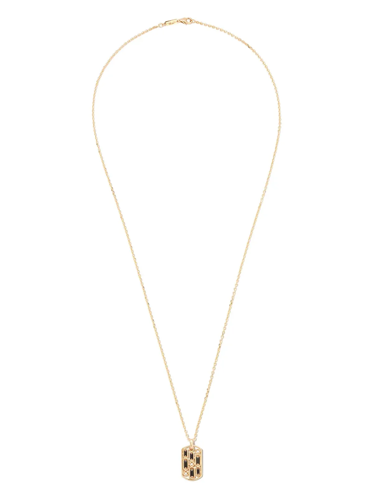 Suzanne Kalan 18kt イエローゴールド インレイ サファイア ドッグタグ ペンダント ネックレス - 画像2