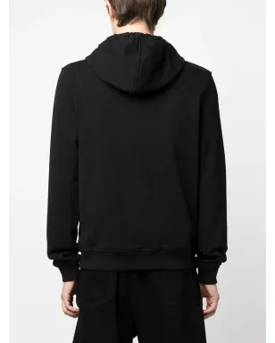 Belstaff ロゴパッチ ドローストリングフードパーカー - ブラック - サムネイル4