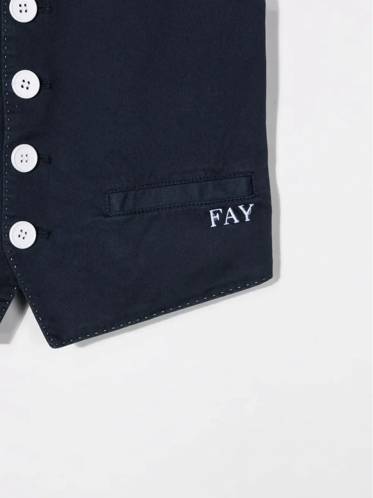 Fay Kids ロゴ刺繍 Vネック ウエストコート - 画像3