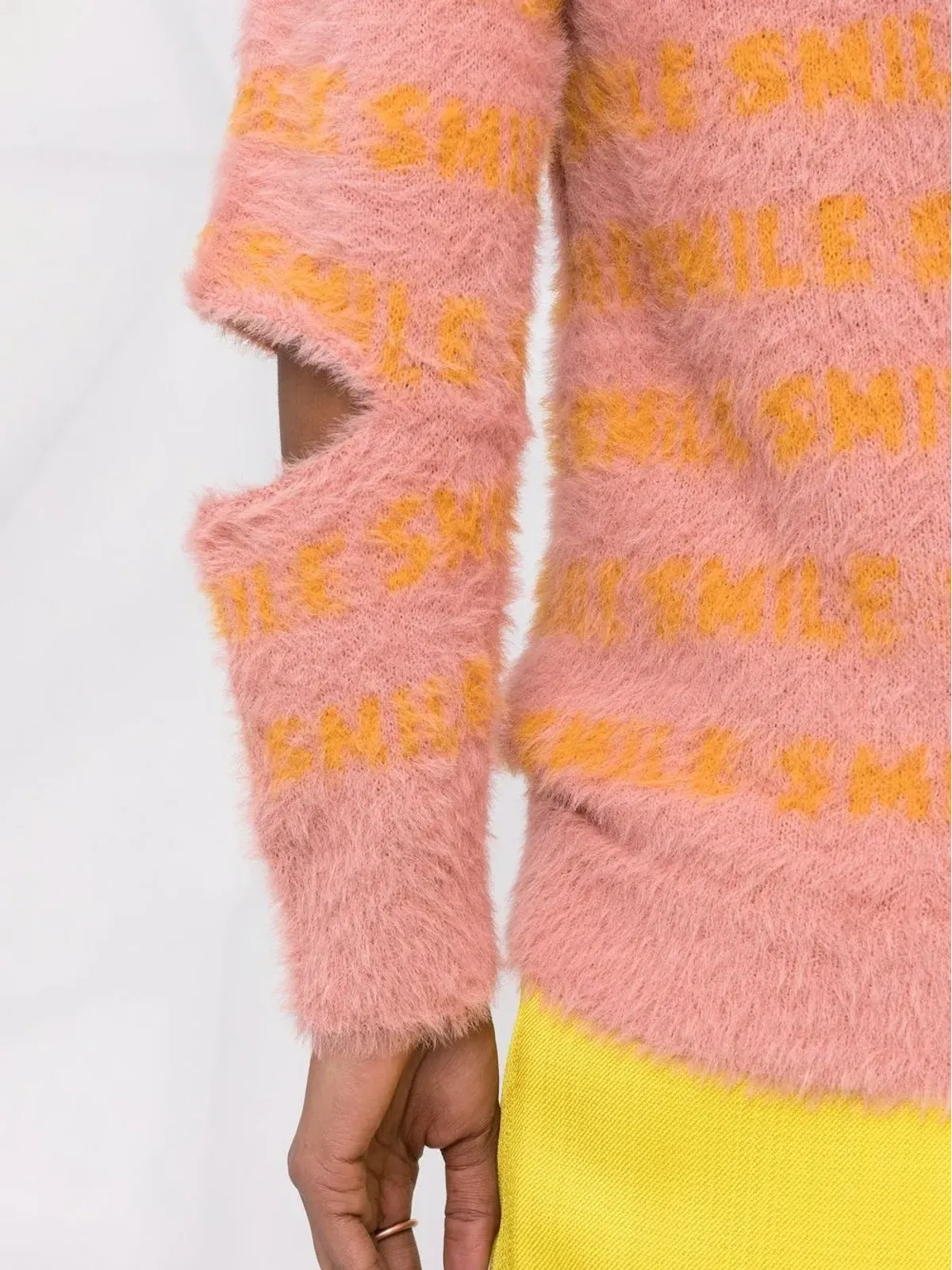 Stella McCartney フラフィー ワーズ 長袖ニットジャンパー ピンク - 画像3