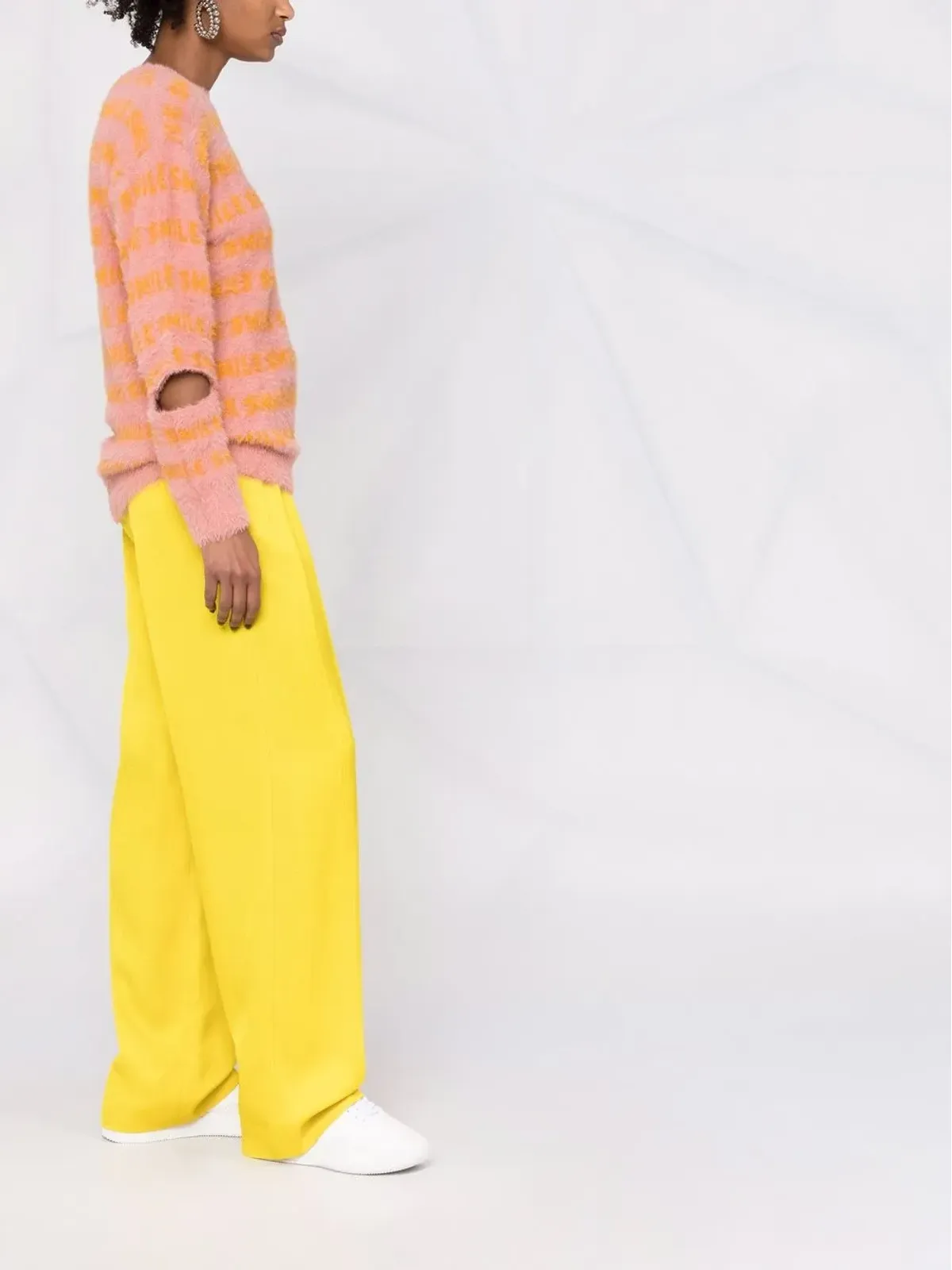 Stella McCartney フラフィー ワーズ 長袖ニットジャンパー ピンク - 画像4
