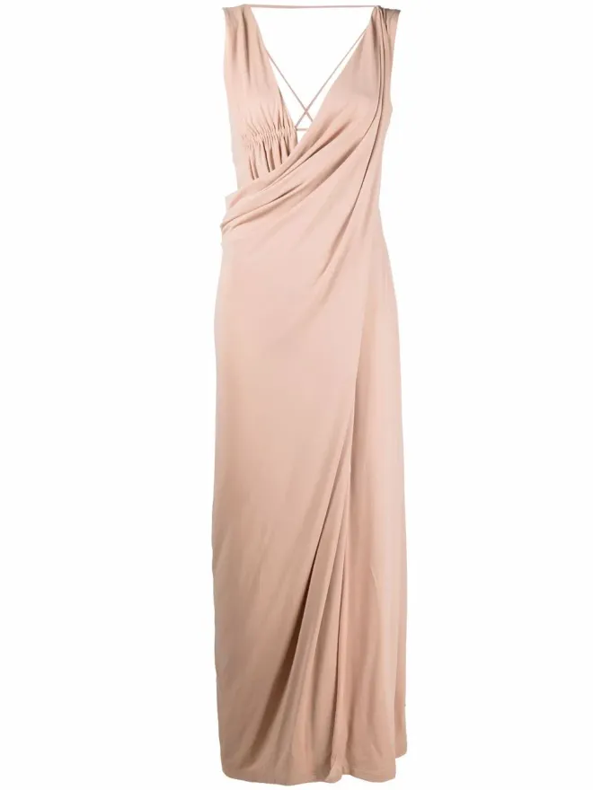 Alberta Ferretti Alberta Ferretti ドレープ・クロスオーバー・ディテール・ドレスの商品画像