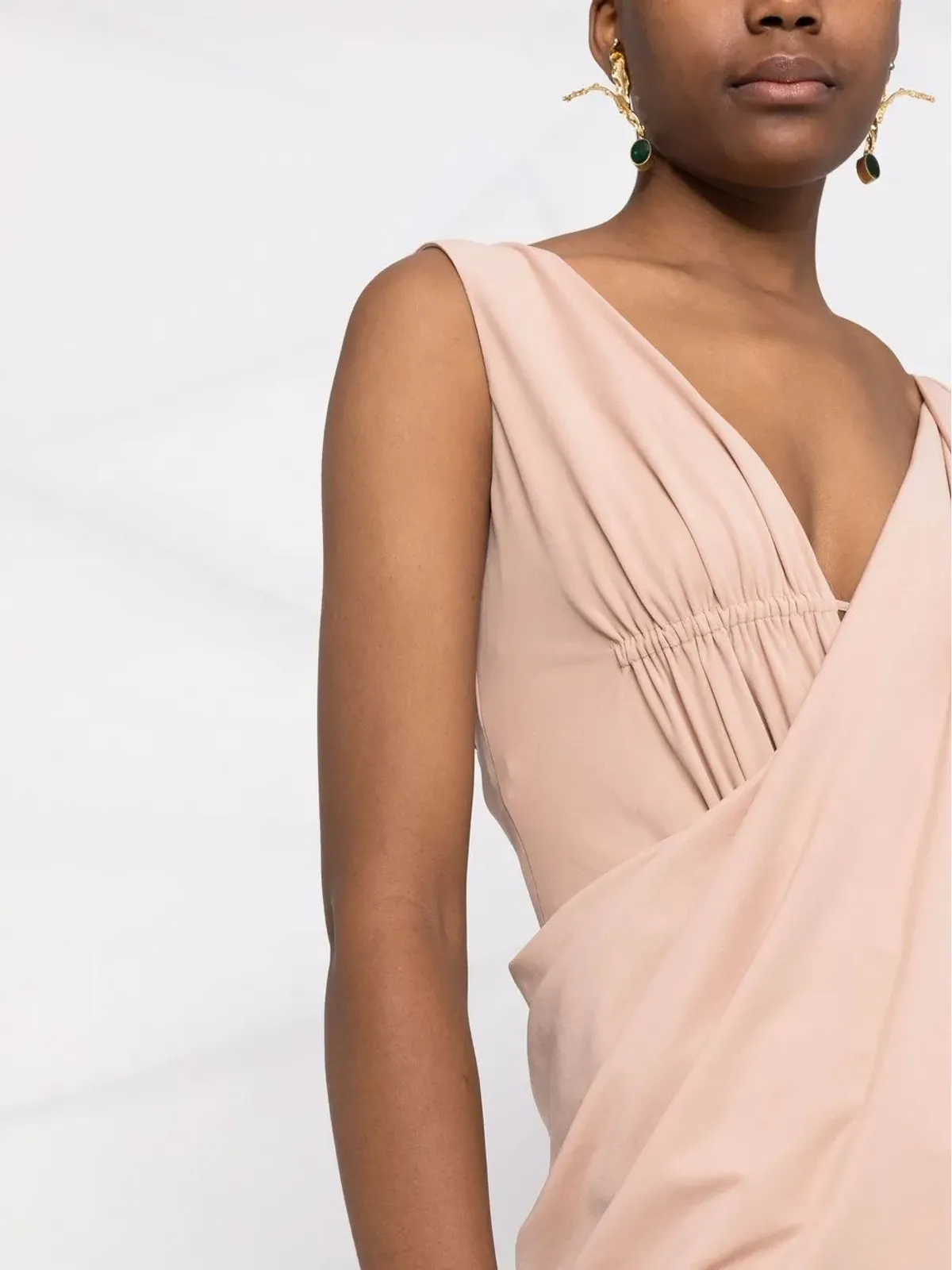 Alberta Ferretti ドレープ・クロスオーバー・ディテール・ドレス - 画像5
