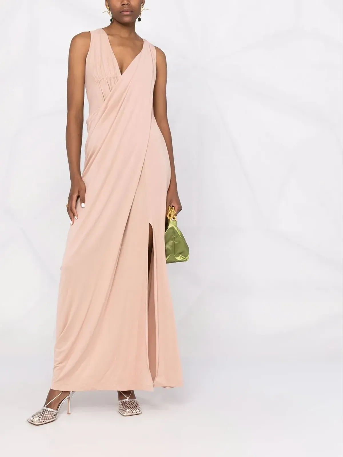Alberta Ferretti ドレープ・クロスオーバー・ディテール・ドレス - 画像2