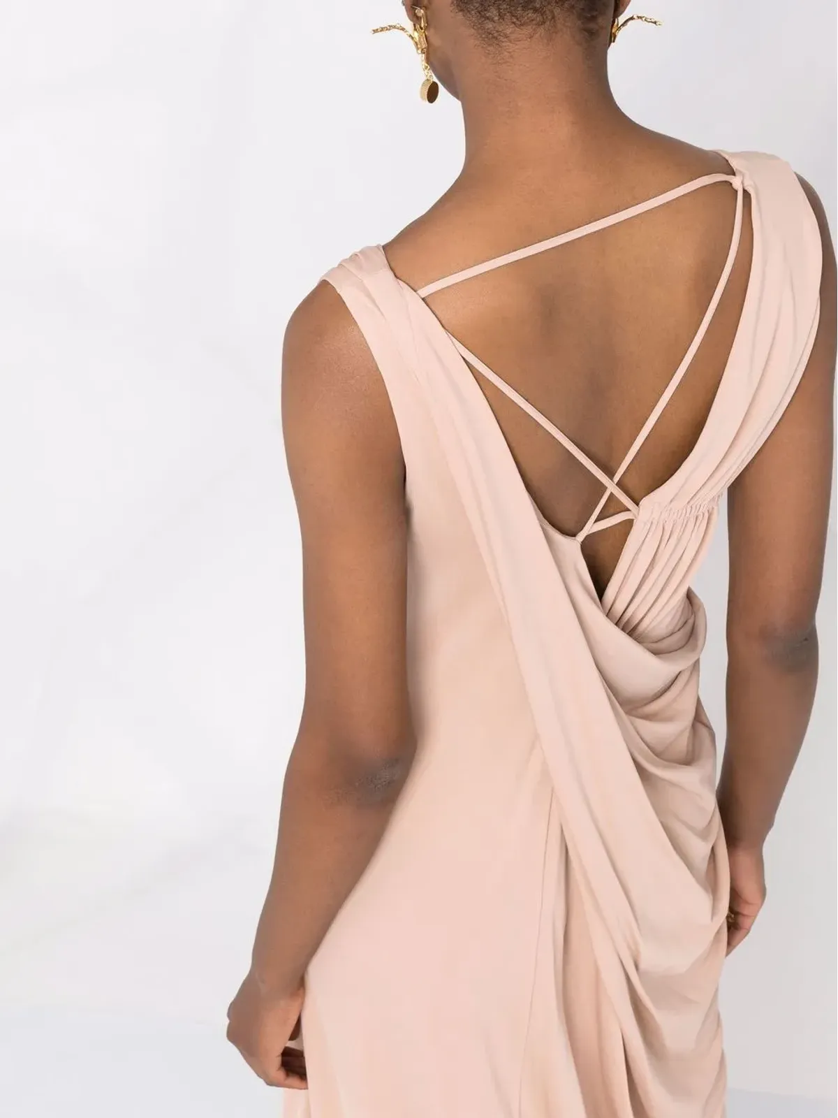 Alberta Ferretti ドレープ・クロスオーバー・ディテール・ドレス - 画像3