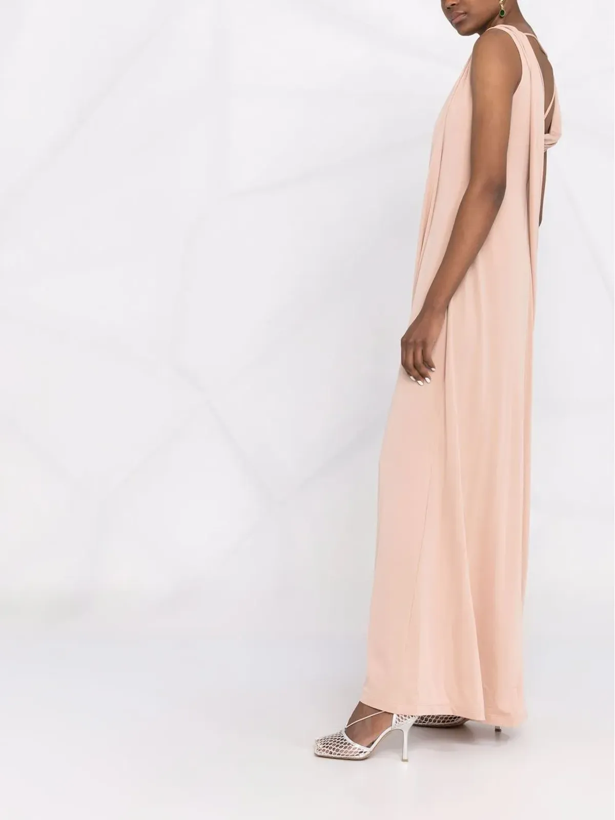 Alberta Ferretti ドレープ・クロスオーバー・ディテール・ドレス - 画像4