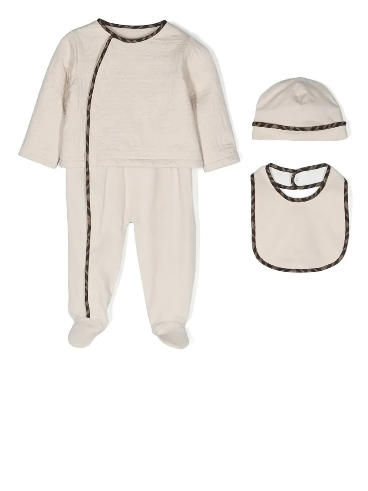 Fendi Kids FFキルト ベビーロンパースセット - 画像1