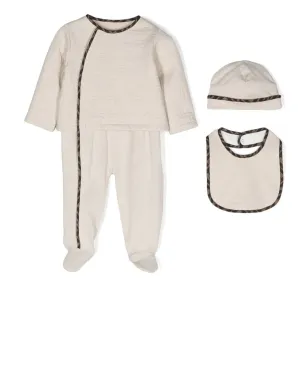 Fendi Kids FFキルト ベビーロンパースセット - サムネイル1