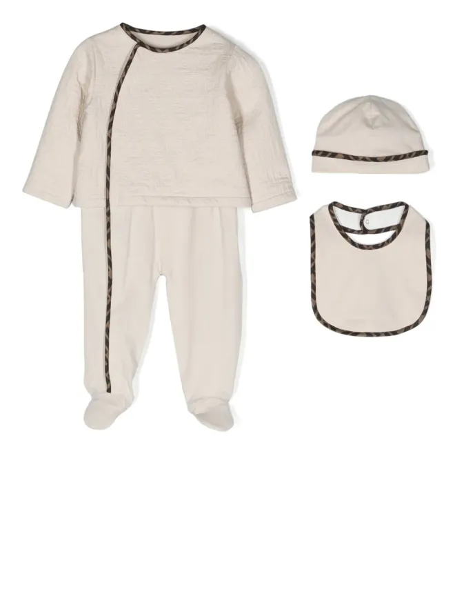 Fendi Kids Fendi Kids FFキルト ベビーロンパースセットの商品画像