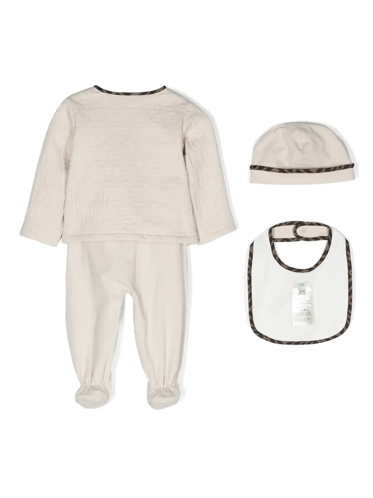 Fendi Kids FFキルト ベビーロンパースセット - 画像2