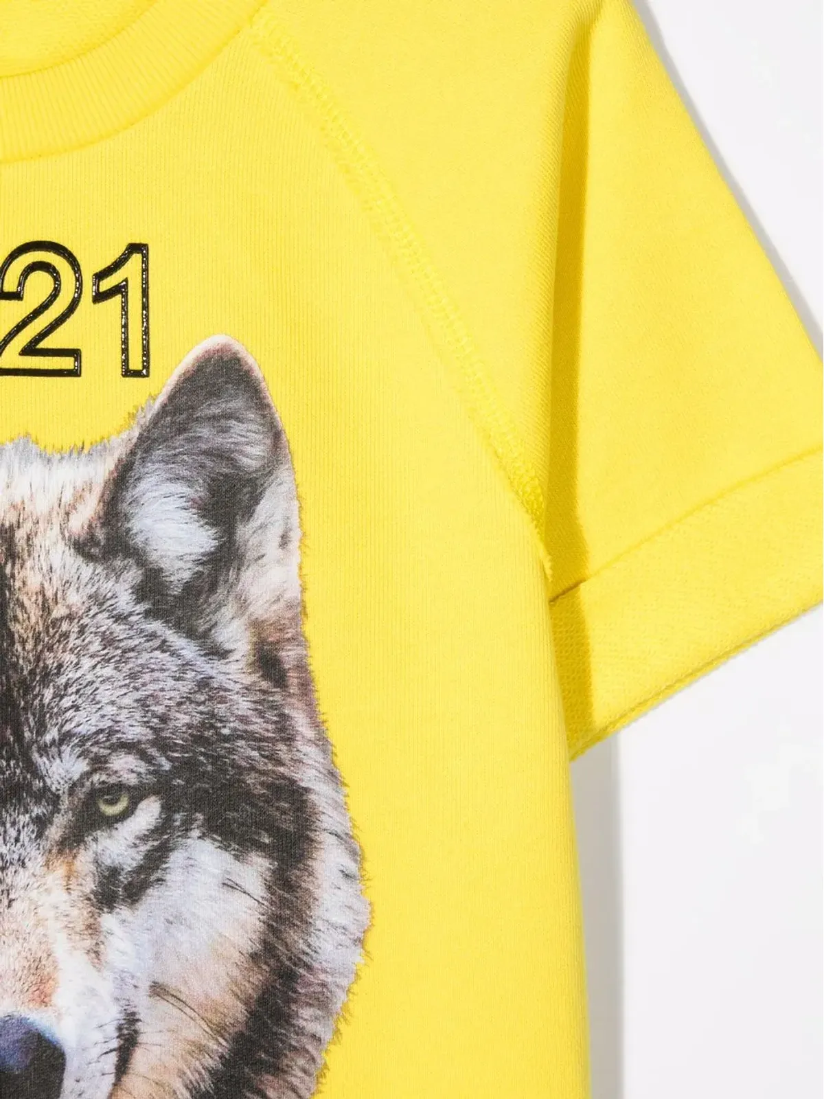 Nº21 Kids 狼プリント半袖コットン・スウェットシャツ - 画像3