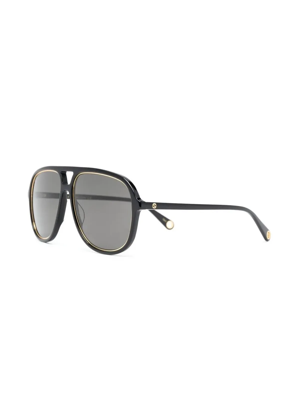Gucci Eyewear ナビゲーターフレーム ティントサングラス - ブラック - 画像2