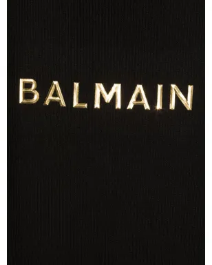 Balmain Kids TEEN ロゴプリント ノースリーブドレス ブラック - サムネイル3