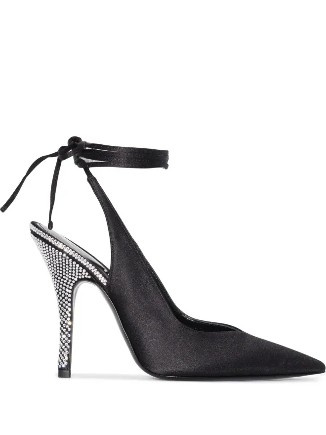 THE ATTICO The Attico 105mm Venus embellished pumps - Blackの商品画像