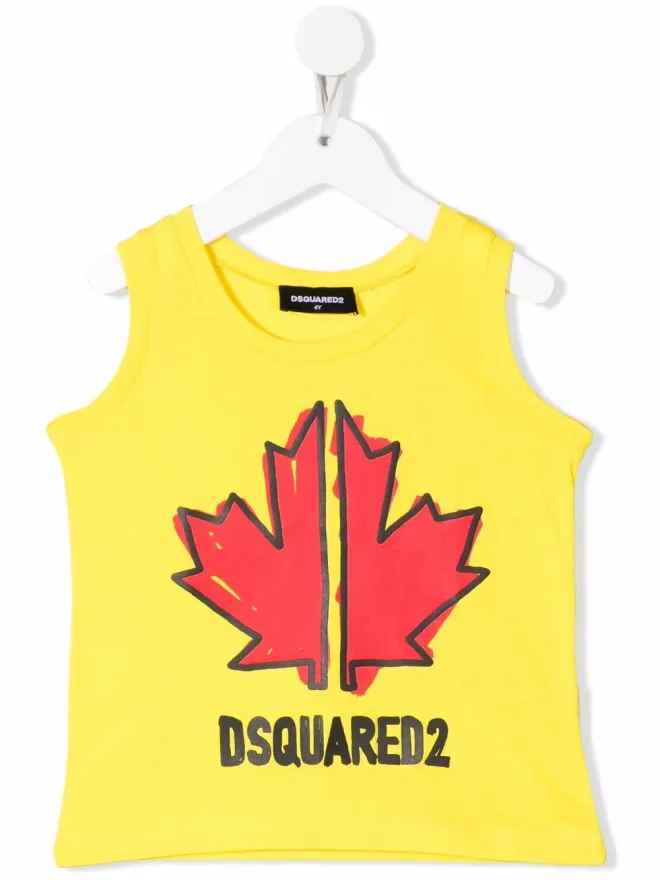 DSQUARED2 KIDS DSQUARED2 KIDS ロゴプリント コットンタンクトップ - Yellowの商品画像