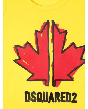 DSQUARED2 KIDS ロゴプリント コットンタンクトップ - Yellow - サムネイル3