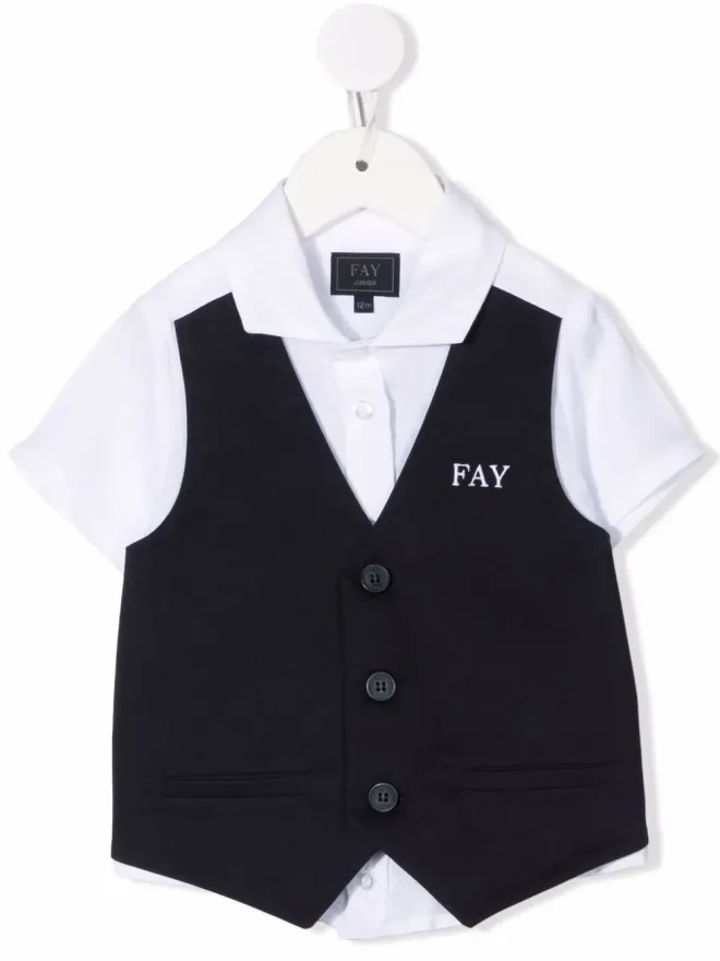 Fay Kids Fay Kids 刺繍ロゴ入り半袖シャツの商品画像