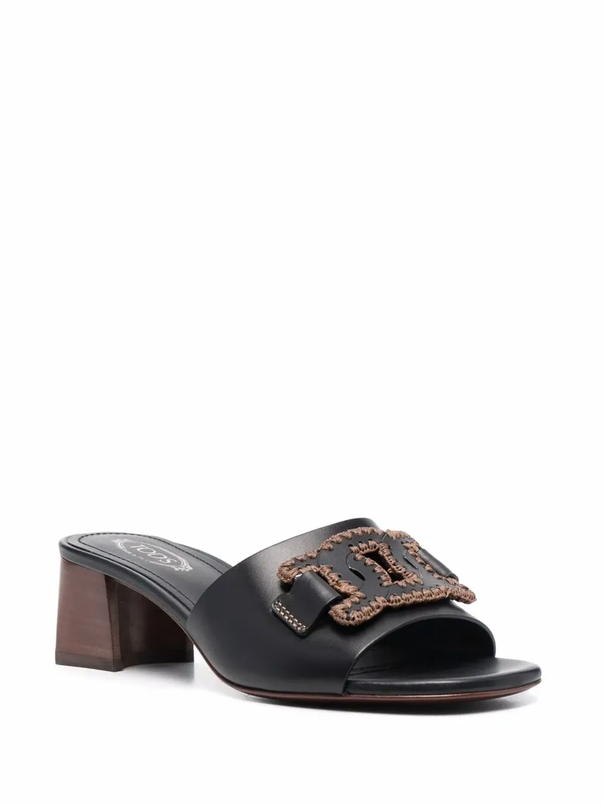 Tod's 編み込みロゴ ヒール付きサンダル - 画像2