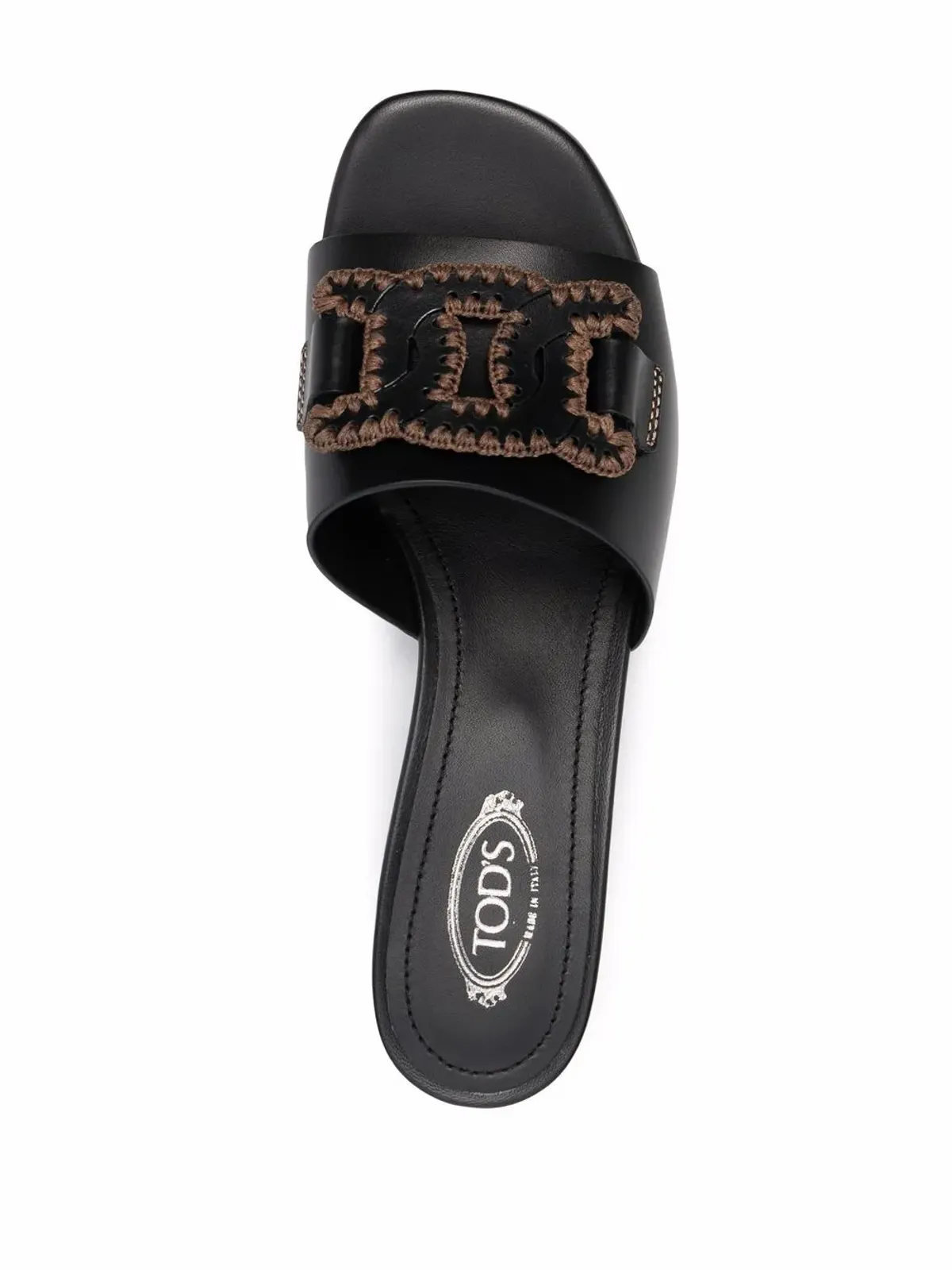 Tod's 編み込みロゴ ヒール付きサンダル - 画像4