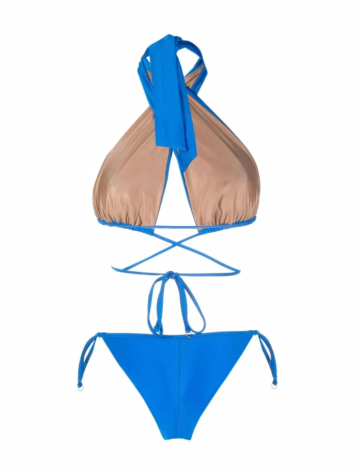 Noire Swimwear シャイニーフィニッシュ トライアングルカップ ビキニセット - 画像2