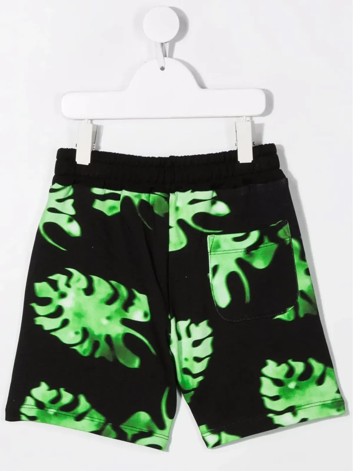 MSGM Kids リーフプリント コットンショーツ - ブラック - 画像2