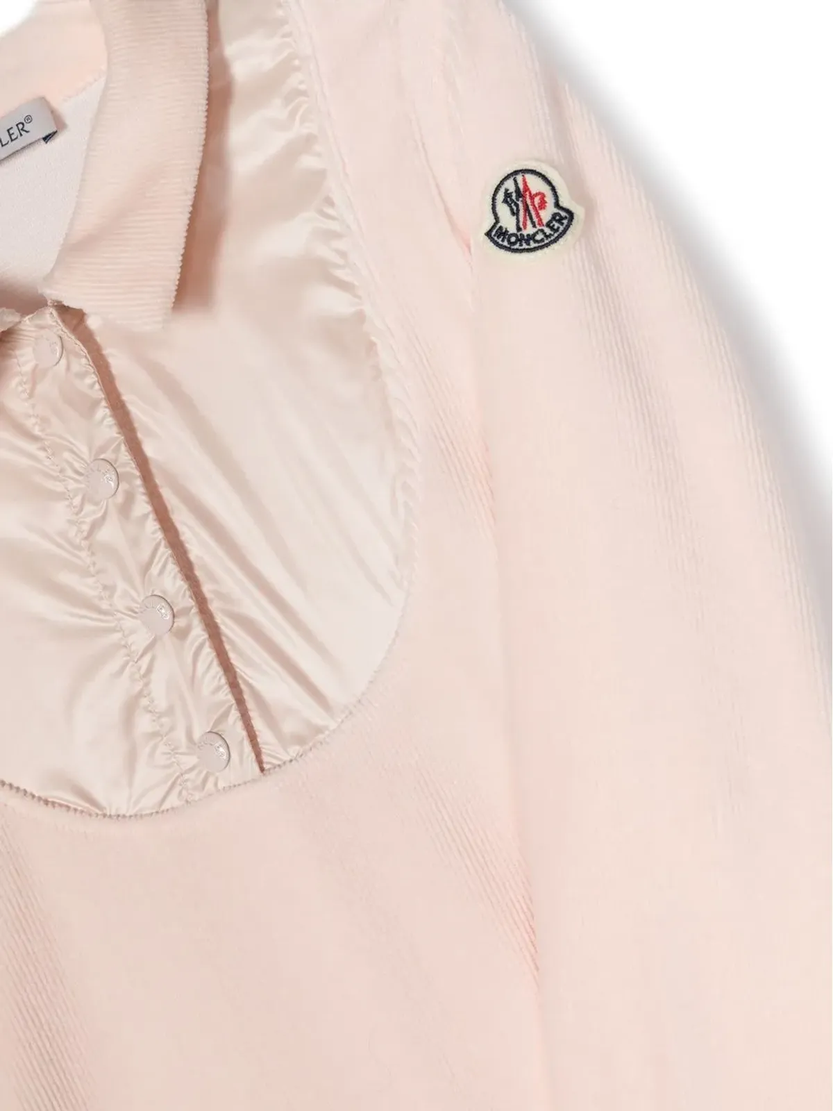Moncler Enfant ロゴパッチ長袖ドレス - ピンク - 画像3