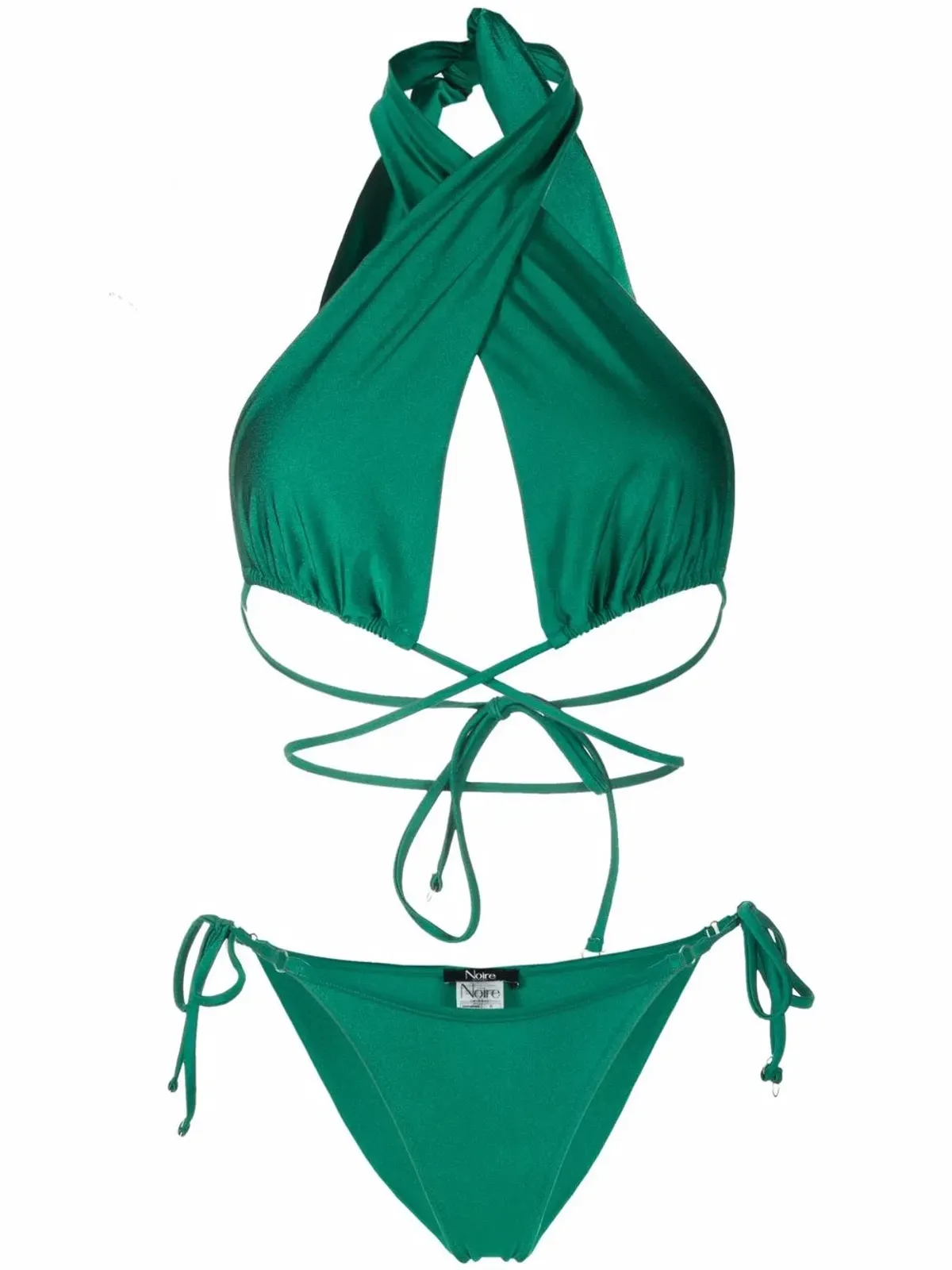Noire Swimwear サテン仕上げ トライアングルカップ ビキニセット - 画像1