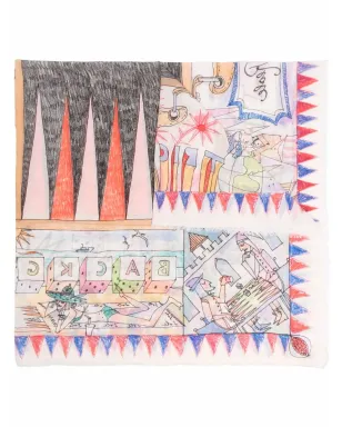 Faliero Sarti ドローイングプリント スカーフ - サムネイル1
