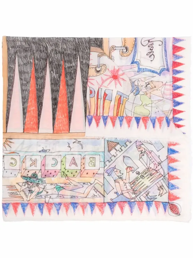 Faliero Sarti Faliero Sarti ドローイングプリント スカーフの商品画像