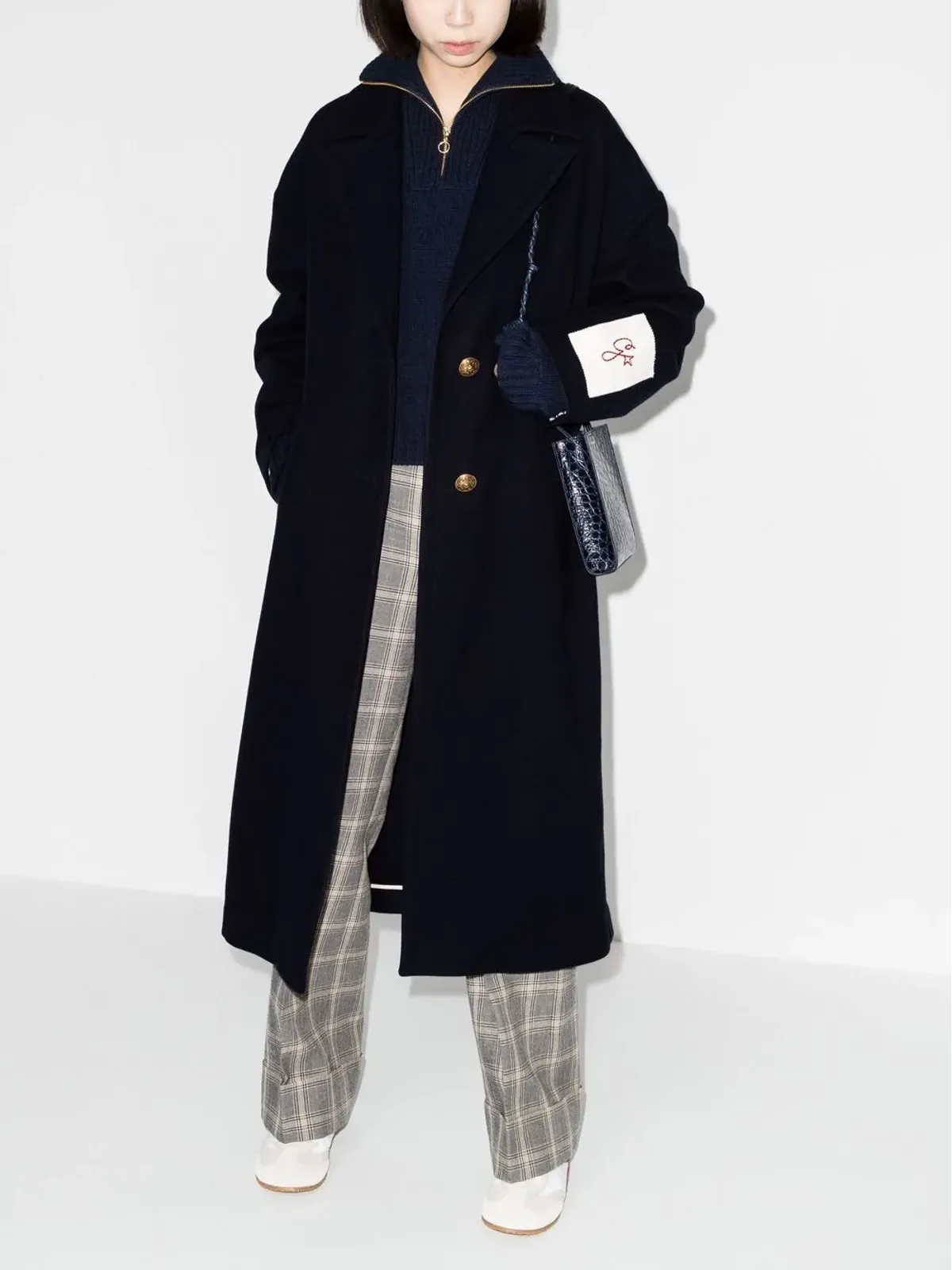 Golden Goose ロゴパッチ付き シングルブレストコート - ブルー - 画像5