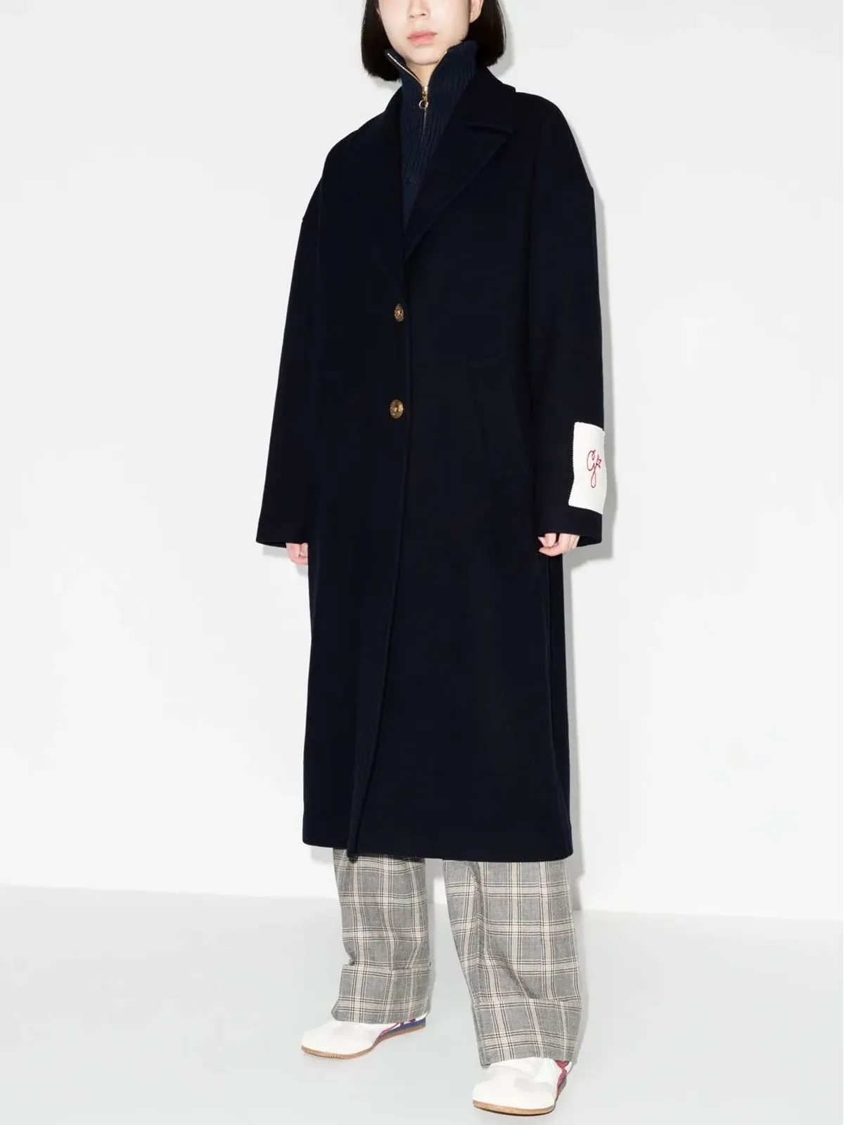Golden Goose ロゴパッチ付き シングルブレストコート - ブルー - 画像2