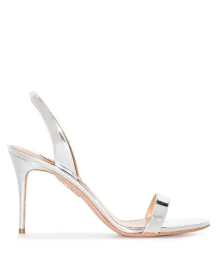 Aquazzura So Nude メタリック スリングバック サンダル - シルバー - サムネイル1