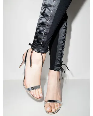 Aquazzura So Nude メタリック スリングバック サンダル - シルバー - サムネイル3