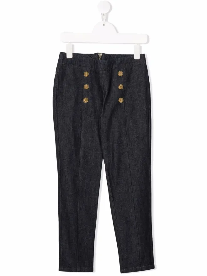 Balmain Kids Balmain Kids ダブルブレストボタンパンツ - ブルーの商品画像
