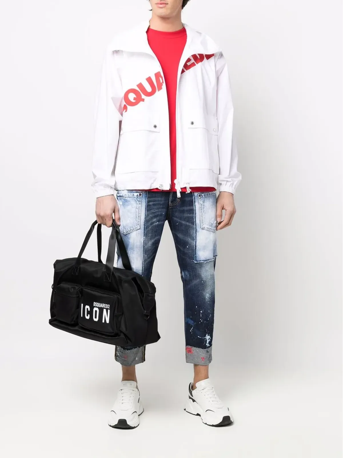 DSQUARED2 ロゴプリントカーゴポケットフーディ - 画像2