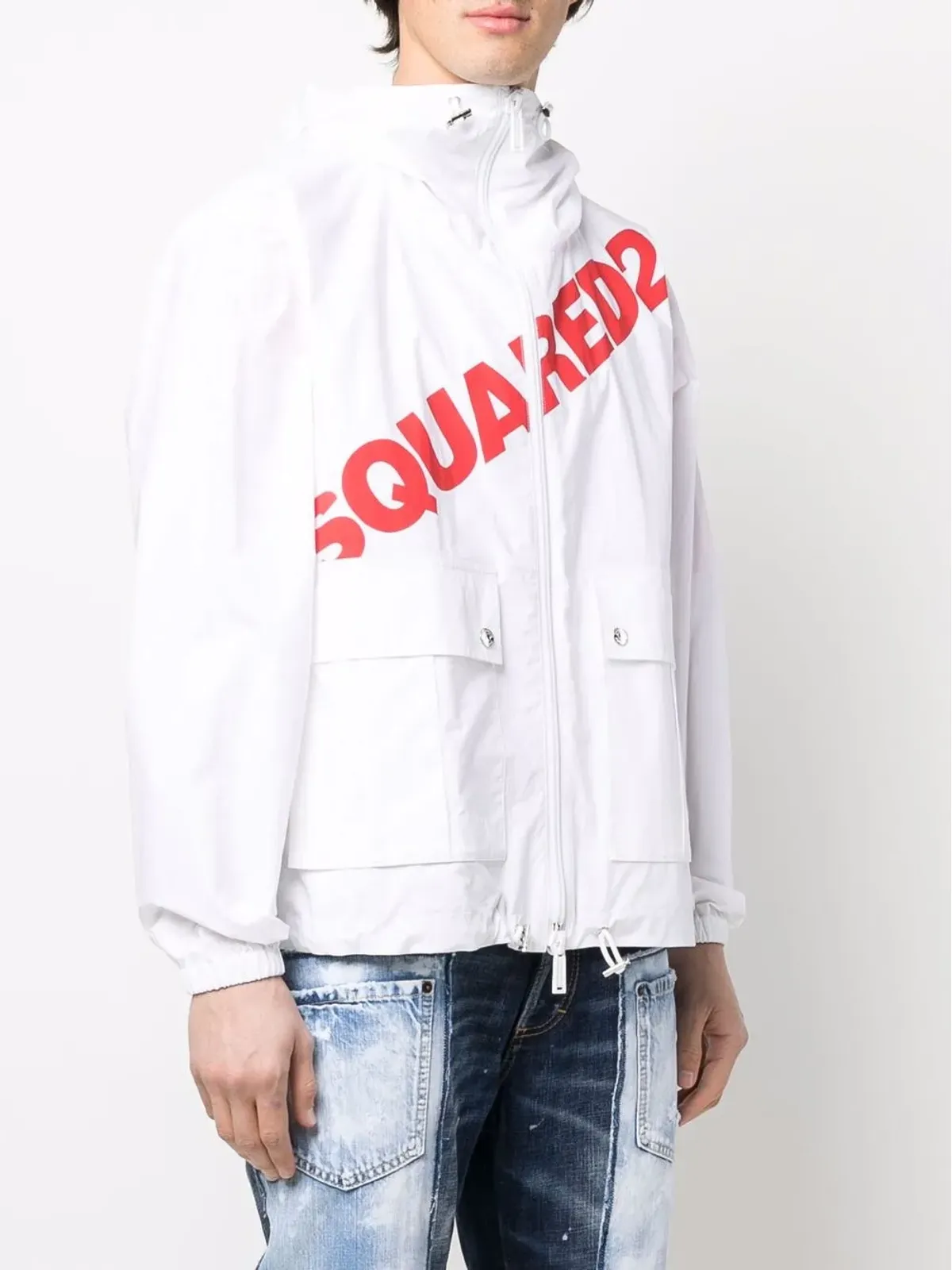 DSQUARED2 ロゴプリントカーゴポケットフーディ - 画像3