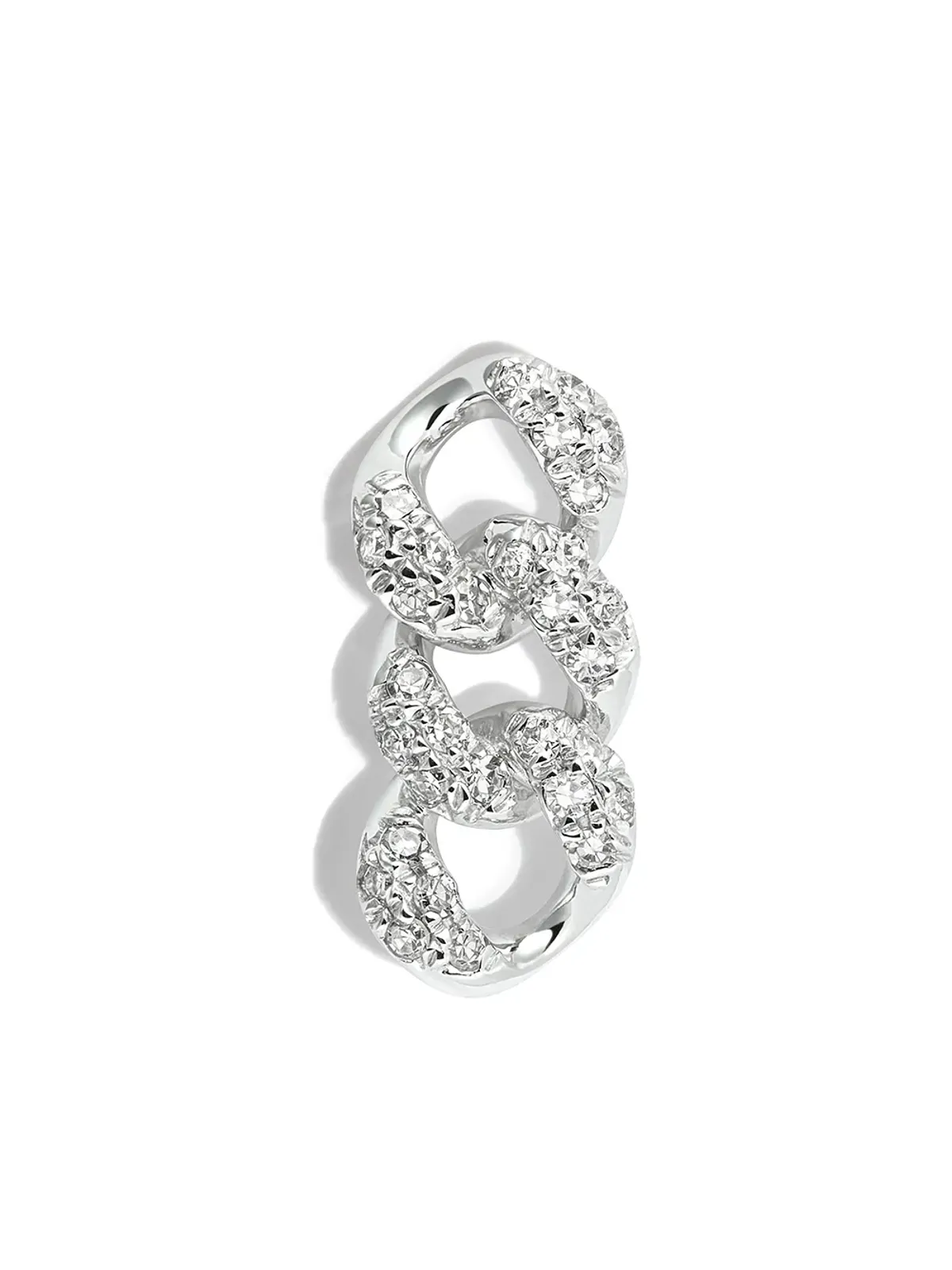 SHAY 18Kホワイトゴールド ダイヤモンド チェーン スタッド ピアス - Silver - 画像1