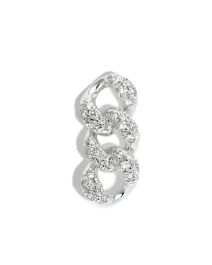 SHAY 18Kホワイトゴールド ダイヤモンド チェーン スタッド ピアス - Silver - サムネイル1